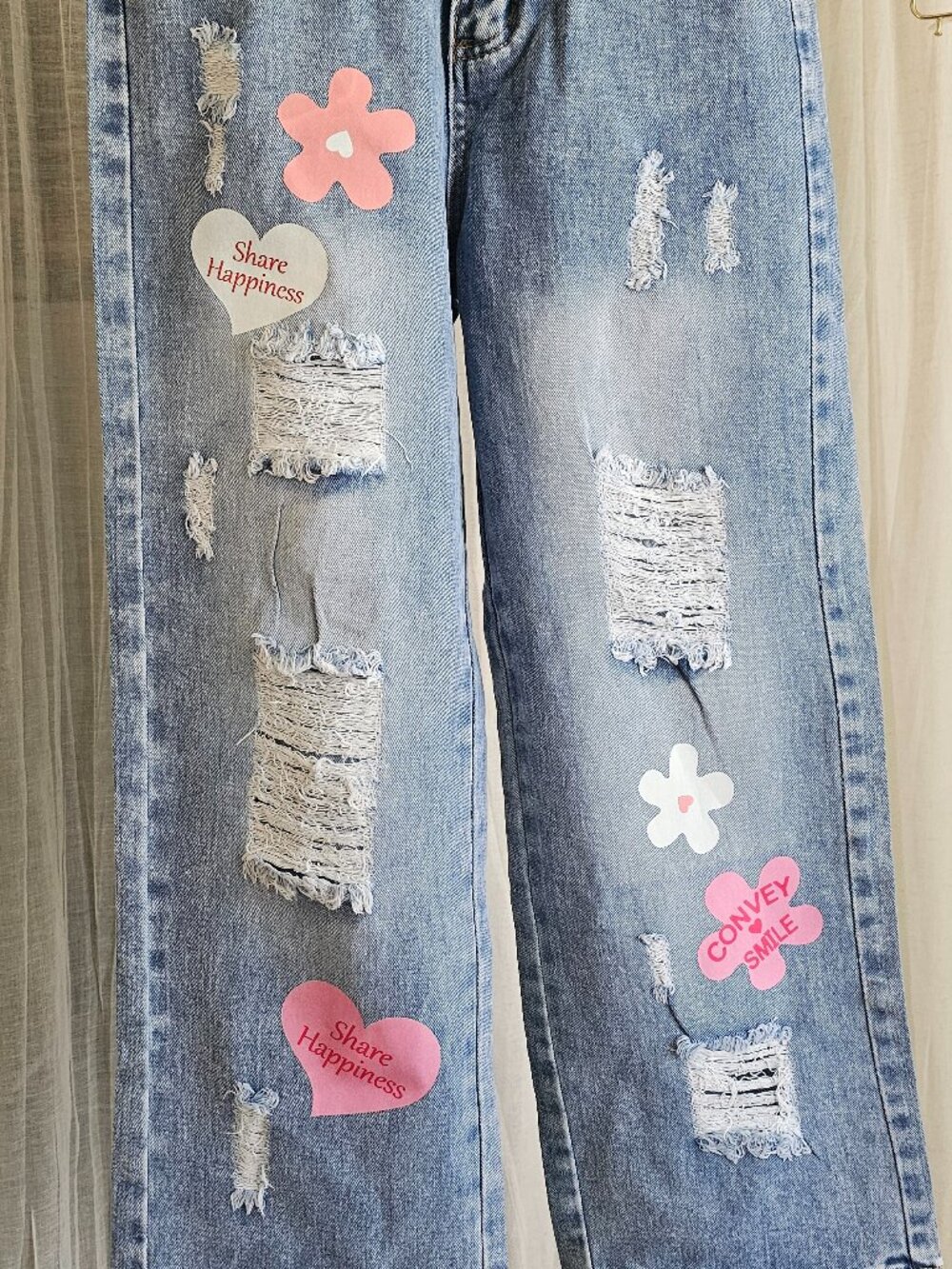 Girl's Wide Leg Baggy Light Wash Denim Size 10 Years NWT